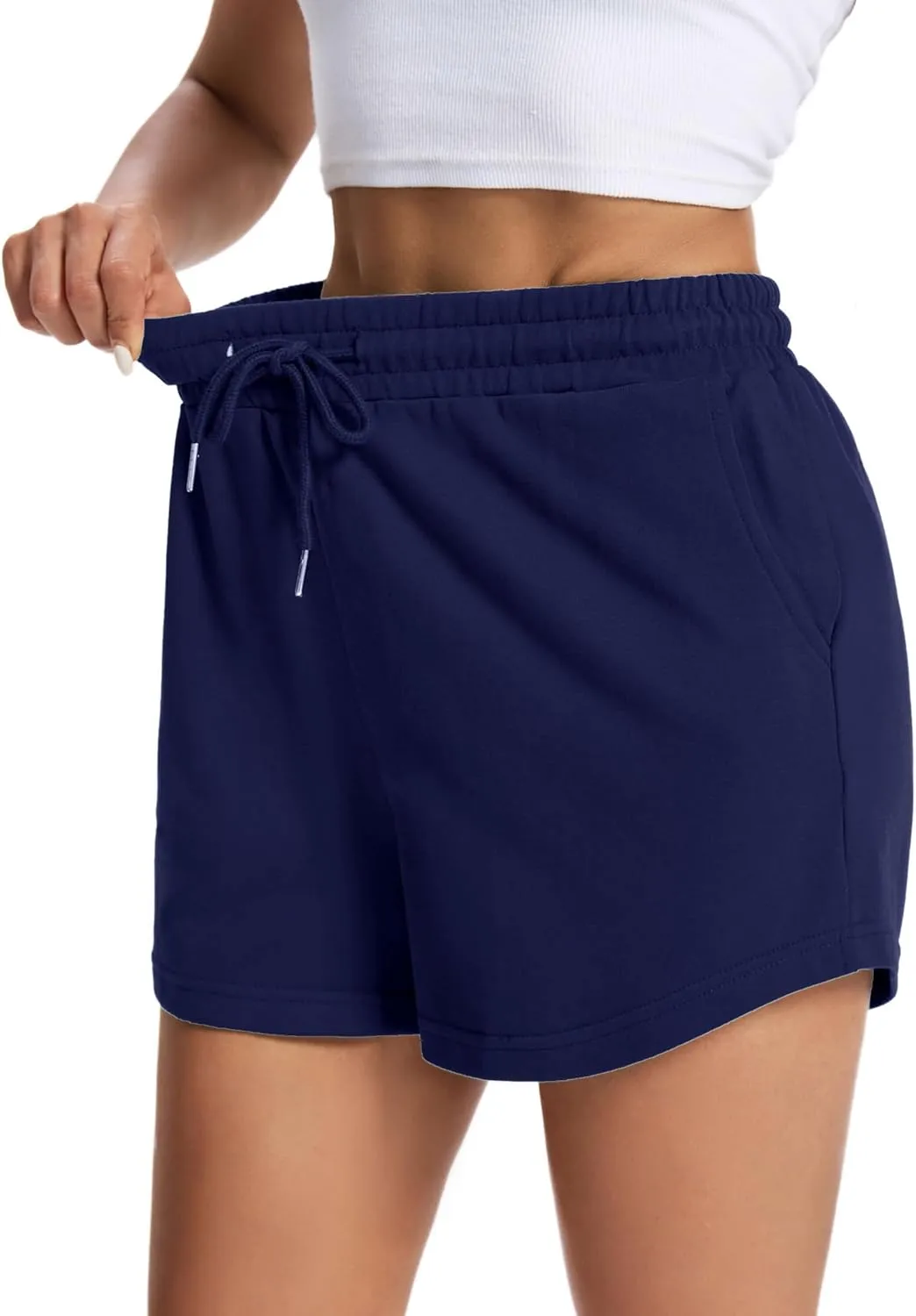 Auriviz Women's Sweat Shorts Comfy Lounge Running Shorts Gym Summer Casual High Waisted Athletic Shorts with Pockets