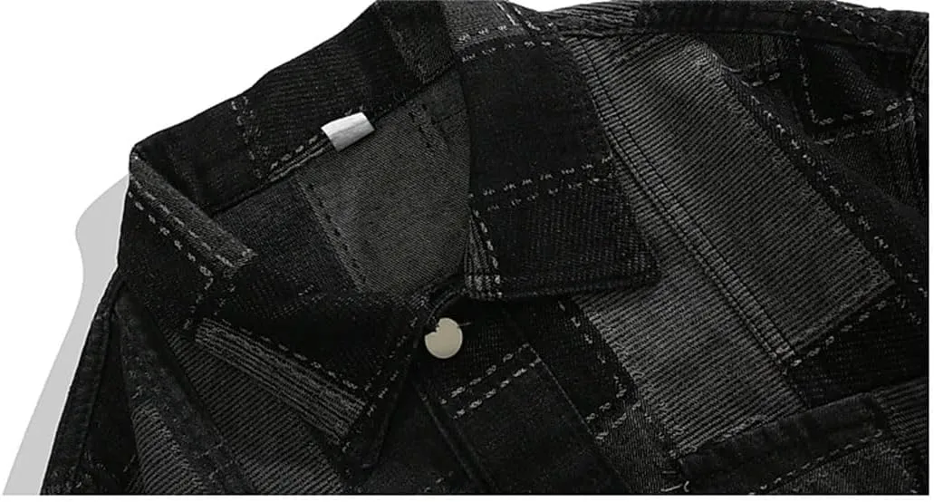 Bciopll Men's Vintage Distressed Denim Jackets Large Pockets Loose Casual Single-Breasted Cowboy Coats