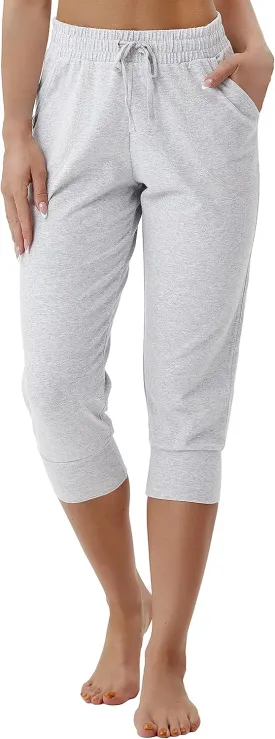 BUBBLELIME 19"/28" Women's High Waist Jogger Pants with Pockets Active Yoga Tapered Sweatpants Lounge Pants Capri