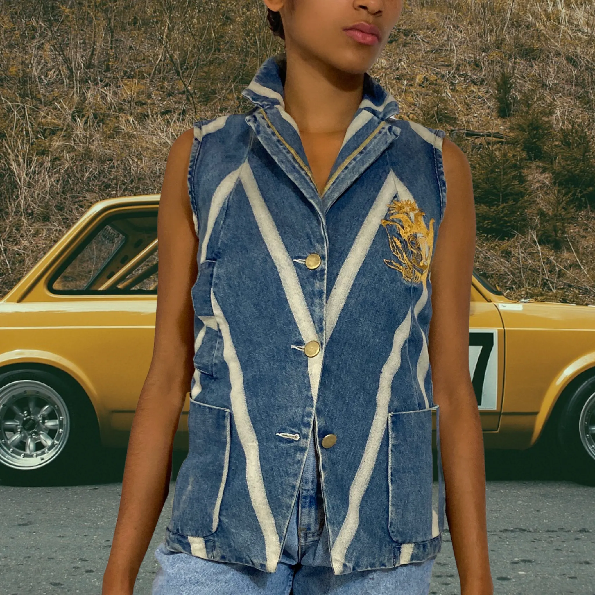 Diesel Style Lab Denim Vest Size S