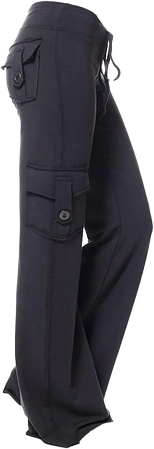 Hvyesh Cargo Pants Women High Waisted Plus Size Stretch Womens Yoga Pants Comfy Pajamas Lounge Pants Sweatpants Wide Leg