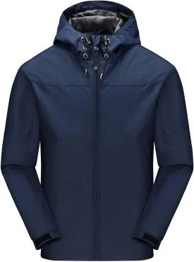 Lightweight Waterproof Rain Jackets Full Zipper Quick-Dry Hooded Jacket Men's Outdoor Sports Hiking Traveling Clothing