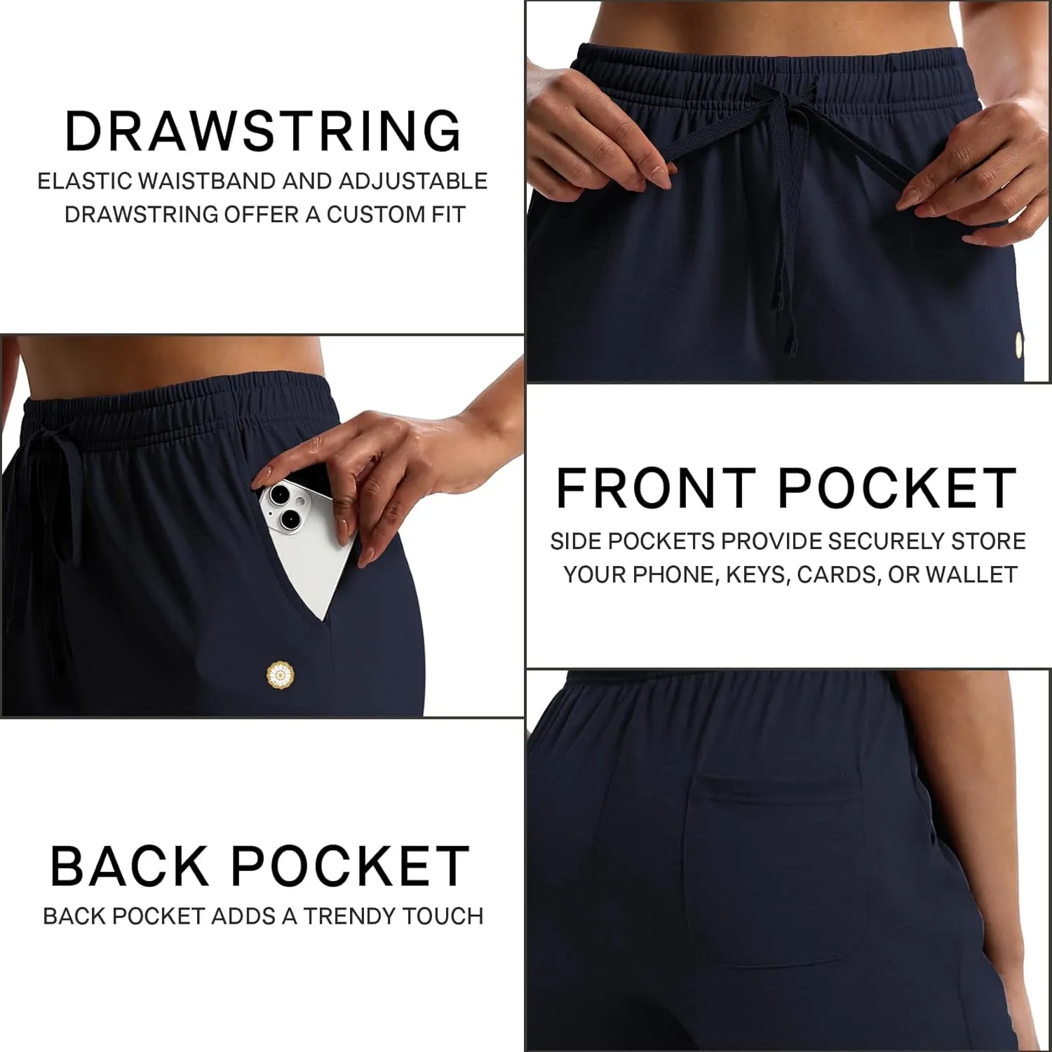 LUCKYCATCUS Women's 7" Bermuda Shorts Jersey Shorts with Pockets Workout Yoga Athletic Long Shorts for Women