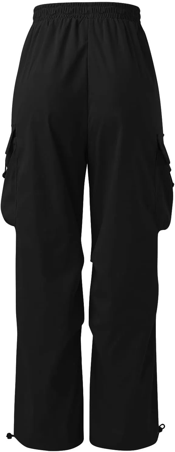 Men's Baggy Cargo Pants,Work Parachute Cargo Pants Y2k Casual Hip Hop Harem Pants with Pockets Sports Running Streewear