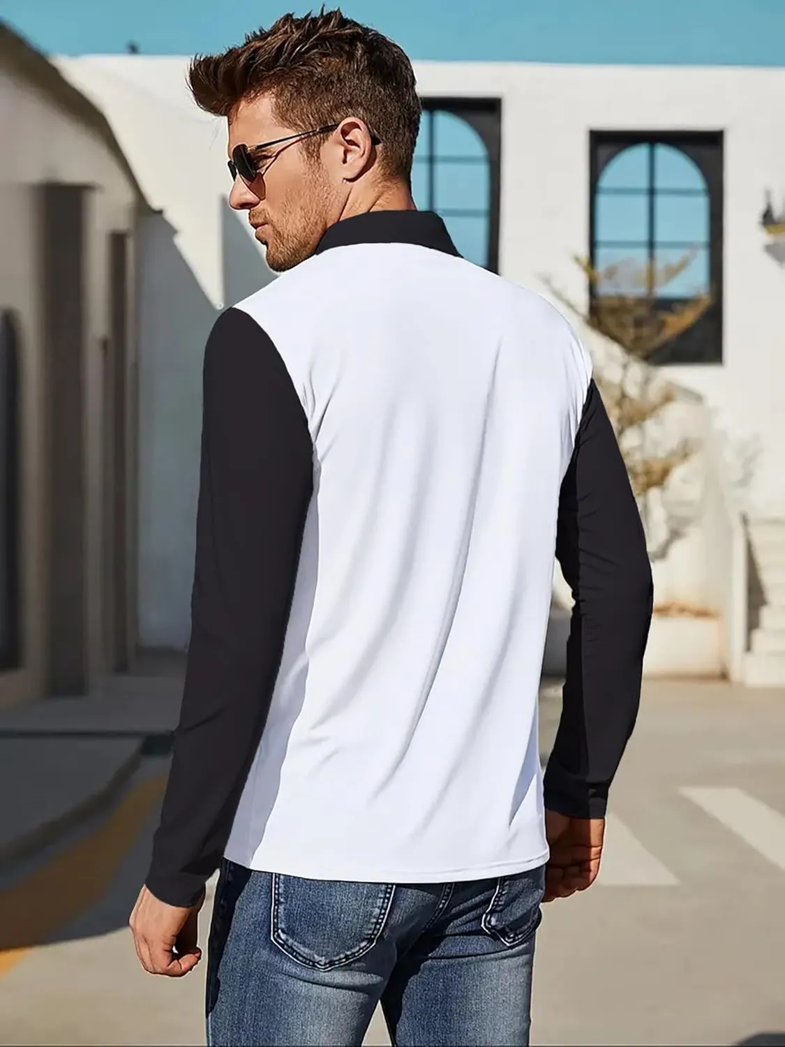 Men's Performance Golf Polo Shirt Moisture Wicking Quick Dry Short Sleeve Polo Shirts for Men Casual Activewear