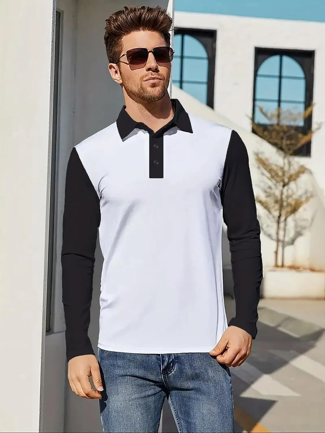 Men's Performance Golf Polo Shirt Moisture Wicking Quick Dry Short Sleeve Polo Shirts for Men Casual Activewear