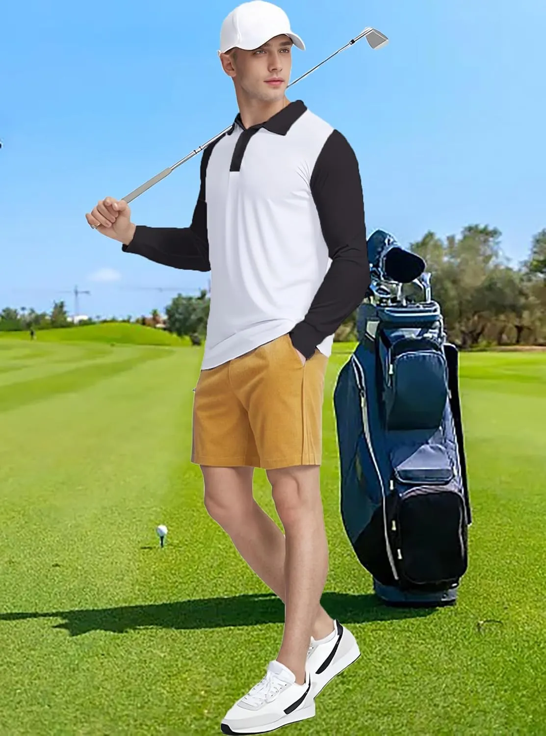 Men's Performance Golf Polo Shirt Moisture Wicking Quick Dry Short Sleeve Polo Shirts for Men Casual Activewear