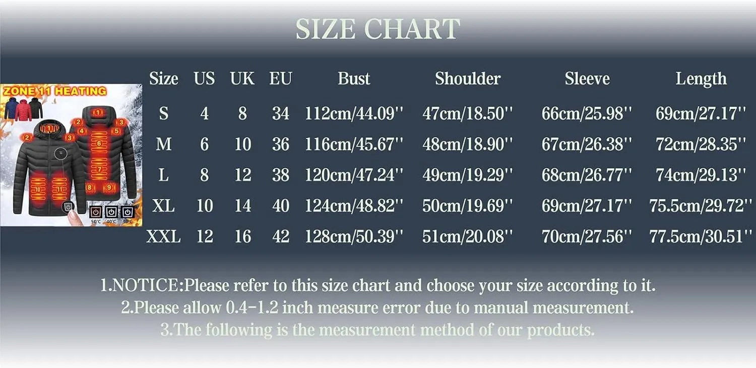 SHAOBGE Women Winter Coat Fashion Female Heating Piece Coat Male Coat Smart Charging Heating Lightweight Down Coats for