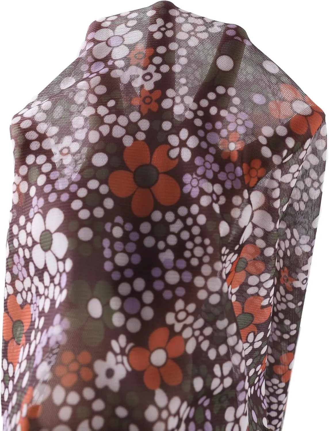 SOFIA'S CHOICE Midi Skirts for Women Elastic High Waisted A Line Flowy Floral Skirt