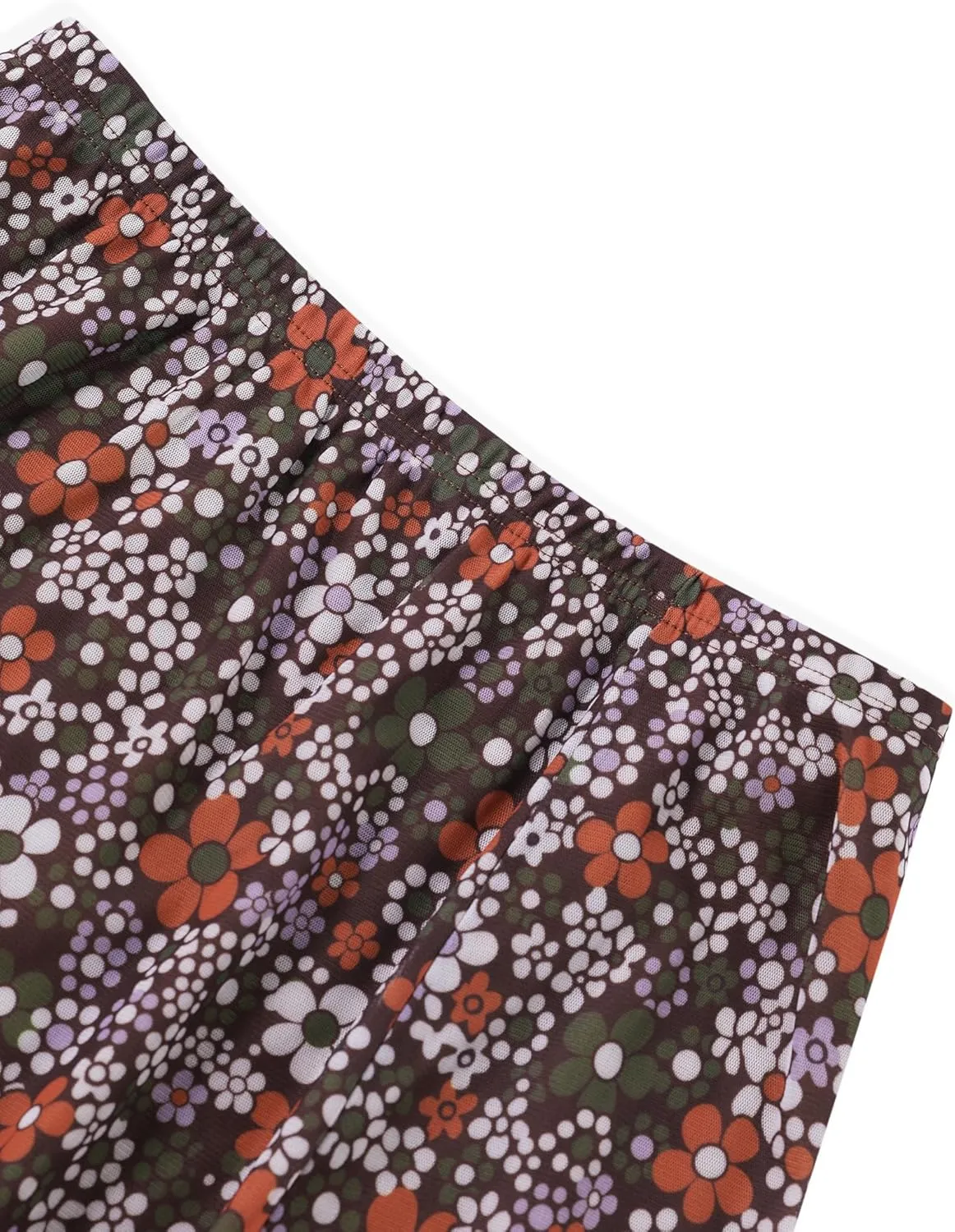 SOFIA'S CHOICE Midi Skirts for Women Elastic High Waisted A Line Flowy Floral Skirt