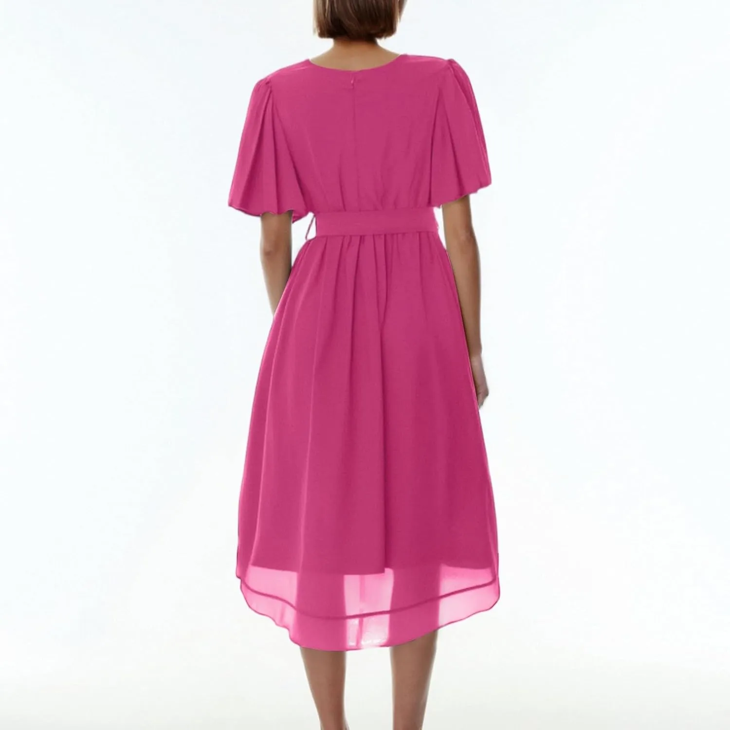 Spring Summer Chiffon Midi Dresses for Women 2025 Elegant Classy Wedding Guest Floral Formal Cocktail Prom Dress