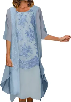Summer Dresses for Women 2025 Wedding Guest Dresses for Women Chiffon 2 Piece Dress Sets Mother of The Bride Dresses