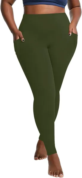 Xiaojmake Plus Size Leggings for Women Stretchy Tummy Control Workout Yoga Pant High Waist Seamless Stretchy Athletic Pants